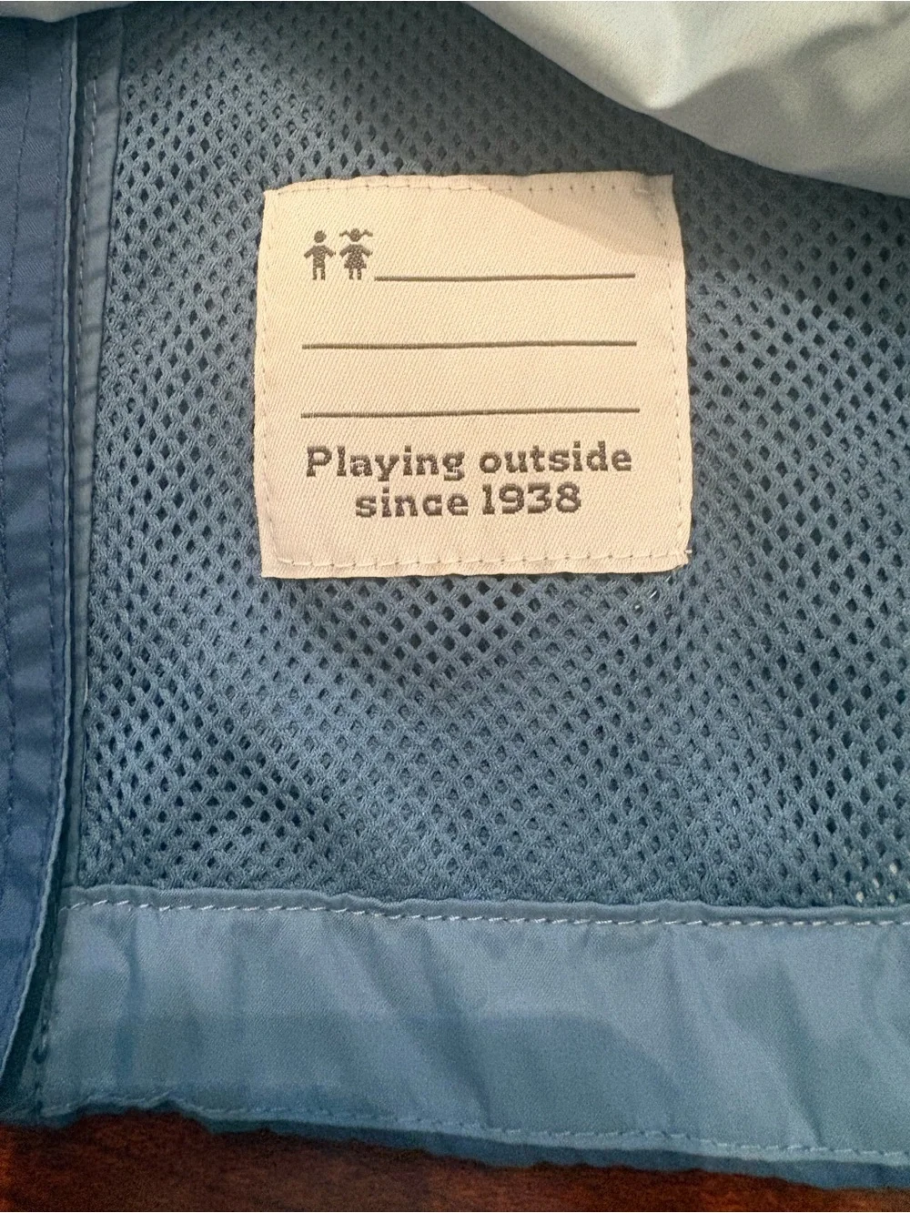 Columbia Two-Tone Blue Lightweight Hooded Windbreaker Jacket, Youth XL